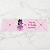 Afrikanische Amerikanische Prinzessin Niedlich Pin Wasserflaschenetikett (Einzelnes Label)