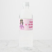 Afrikanische Amerikanische Prinzessin Niedlich Pin Wasserflaschenetikett (Vorderseite)