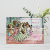 Afrikanische Amerikanische Prinzessinnen und Prinz Einladung (Stehend Vorderseite)