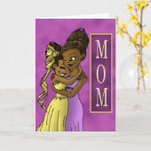 Afrikanische amerikanische Tochter und Mutter Karte (Gelbe Blume)