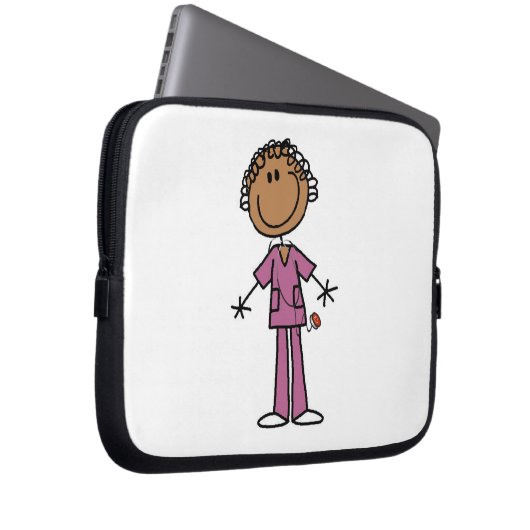 Afrikanische amerikanische weibliche laptopschutzhülle (Vorne Rechts)