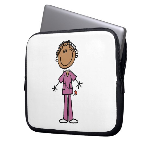 Afrikanische amerikanische weibliche laptopschutzhülle (Vorderseite Links)