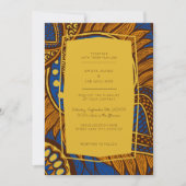 Afrikanische Ankara Blue Floral Wedding Einladung (Vorderseite)
