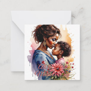 Afrikanische Aquarellfarben-Liebe des Muttertags K Mitteilungskarte