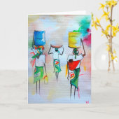 Afrikanische Art-Grußkarte Karte (Gelbe Blume)