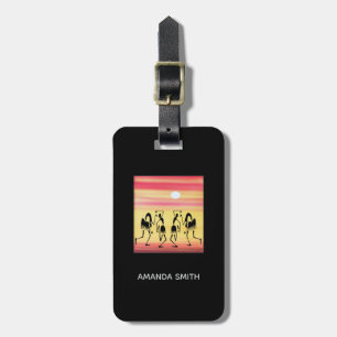 Afrikanische Art Sunset Break Dance Gepäckmarke Gepäckanhänger