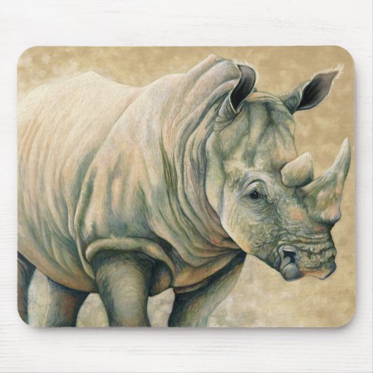 Afrikanische Ausdrücke - weißes Nashorn Mousepad (Vorne)