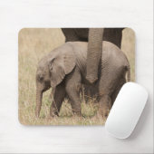 Afrikanische Baby Elephant mit Mutter Mousepad (Mit Mouse)