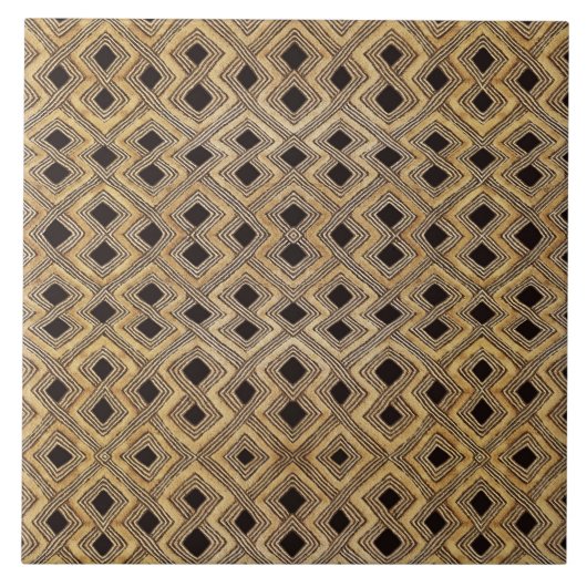 Afrikanische BaKuba-Stammeskeramikfliese Fliese (Vorderseite)