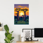 Afrikanische Baobab-Bäume Poster (Heimbüro)