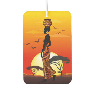 Afrikanische Beautiful Woman Silhouette über afrik Autolufterfrischer