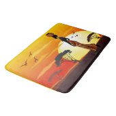 Afrikanische Beautiful Woman Silhouette über afrik Badematte (Schrägansicht)