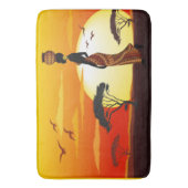 Afrikanische Beautiful Woman Silhouette über afrik Badematte (Vorderseite Vertikal)