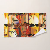 Afrikanische Beautiful Woman Silhouette über afrik Badhandtuch Set (Handtuch)