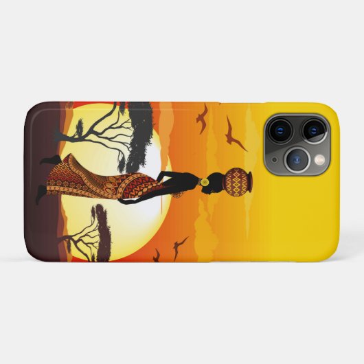 Afrikanische Beautiful Woman Silhouette über afrik Case-Mate iPhone Hülle (Rückseite (Horizontal))