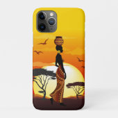 Afrikanische Beautiful Woman Silhouette über afrik Case-Mate iPhone Hülle (Rückseite)