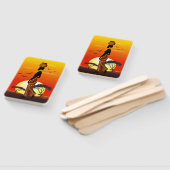 Afrikanische Beautiful Woman Silhouette über afrik Fächer (Non-assembled)