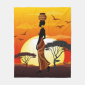 Afrikanische Beautiful Woman Silhouette über afrik Fleecedecke (Vorderseite)