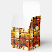 Afrikanische Beautiful Woman Silhouette über afrik Geschenkschachtel (Geöffnet)