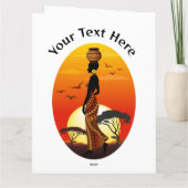 Afrikanische Beautiful Woman Silhouette über afrik Karte (Rückseite)