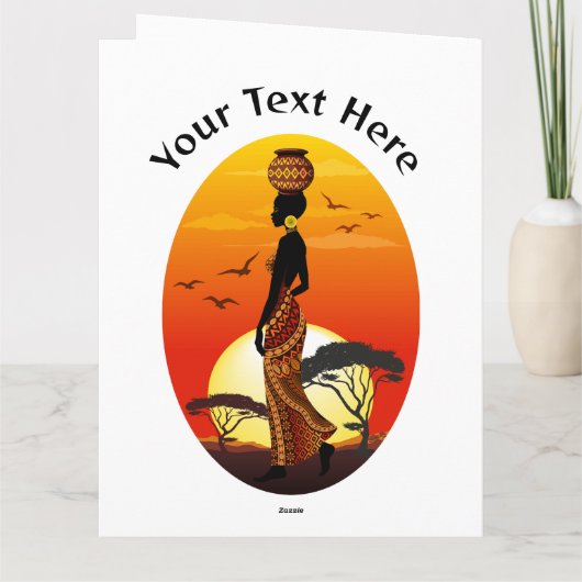 Afrikanische Beautiful Woman Silhouette über afrik Karte (Rückseite)