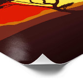 Afrikanische Beautiful Woman Silhouette über afrik Poster (Ecke)