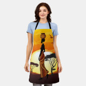 Afrikanische Beautiful Woman Silhouette über afrik Schürze (Getragen)