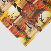 Afrikanische Beautiful Woman Silhouette über afrik Seidenpapier (Detail)