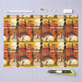 Afrikanische Beautiful Woman Silhouette über afrik Seidenpapier (Handwerk)