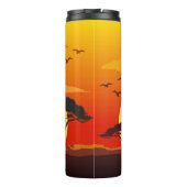 Afrikanische Beautiful Woman Silhouette über afrik Thermosbecher (Rückseite)