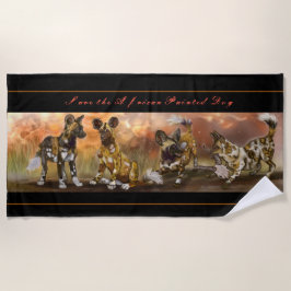 Afrikanische bemalte Welpen Strandtuch