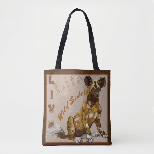 Afrikanische bemalte Welpen Tasche (Vorderseite)