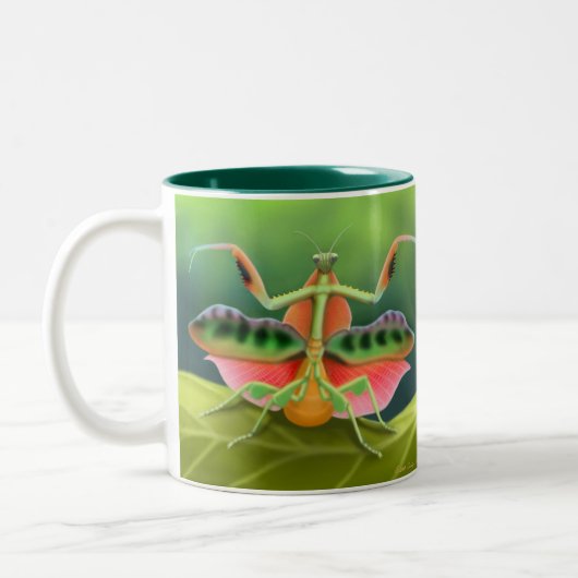 Afrikanische betender Mantis-Tasse Zweifarbige Tasse (Links)