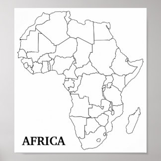 Afrikanische Blank Map Poster