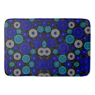 Afrikanische blaue Sonnen-Burst-Geometrie-Badmatte Badematte
