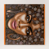 Afrikanische Blume - Hübsche Frau - Kunst - Puzzle (Horizontal)