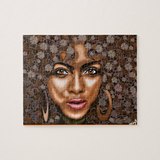 Afrikanische Blume - Hübsche Frau - Puzzle (Horizontal)