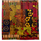 afrikanische Blumengrafik Duschvorhang (Vorderseite)