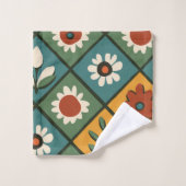 Afrikanische Blumenstrasse Badhandtuch Set (Waschlappen)