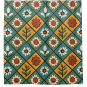 Afrikanische Blumenstrasse Duschvorhang (Vorderseite)