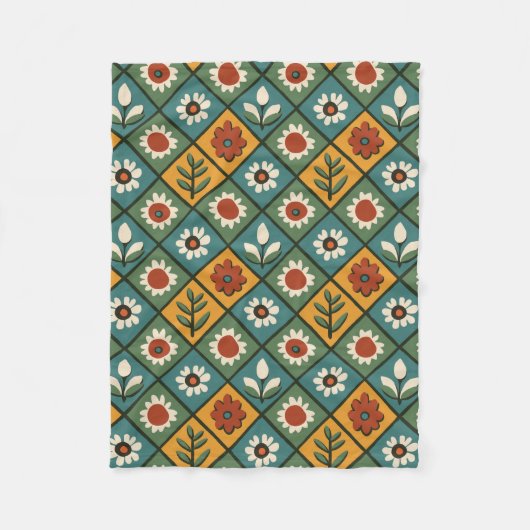 Afrikanische Blumenstrasse Fleecedecke (Vorderseite)