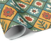 Afrikanische Blumenstrasse Geschenkpapier (Rolleneckpunkt)