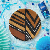 Afrikanische Bogolan-Papierplatte Pappteller (Party)