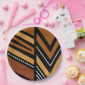 Afrikanische Bogolan-Papierplatte Pappteller (Party)