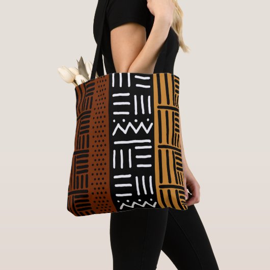 Afrikanische Bogolan Style Tote Bag Tasche (Von Nahem)