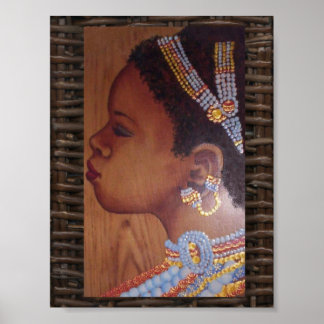 Afrikanische Braut auf Korbflecht Poster