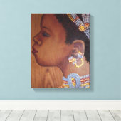 Afrikanische Bride Wrapped Canvas Leinwanddruck (Insitu (Holzboden))