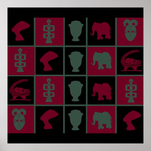 afrikanische bunt geometrische Kunst Poster (Vorne)