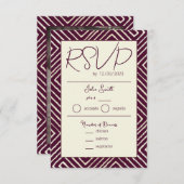 Afrikanische Burgunder-Weinhochzeit RSVP Karte (Vorne/Hinten)