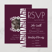 Afrikanische Burgunder-Weinhochzeit RSVP Karte (Vorne/Hinten)